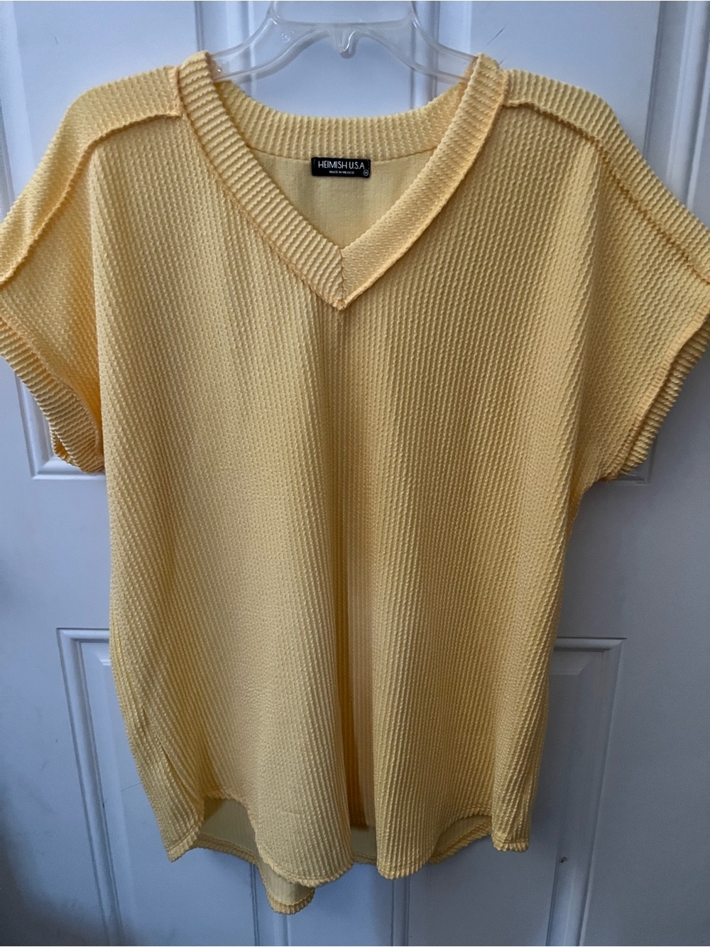 HEIMISH USA Pale Yellow V-Neck Knit Top